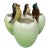 French Majolica Triple Vase Vase Jerome Massier Circa 1900 For Sale