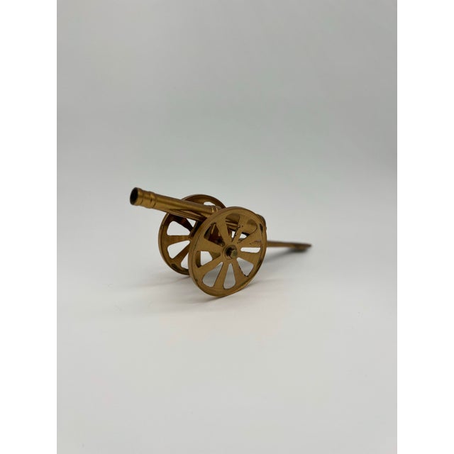 Traditional Mid Century Brass Cannon For Sale - Image 3 of 9
