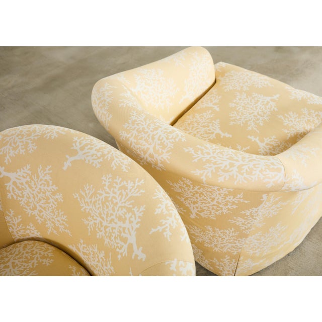 Pair of A. Rudin Attributed White Coral Over Butter Club Chairs For Sale - Image 13 of 18