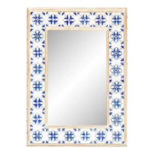 1960s Vintage French Mirror With Antique Tiles Surround