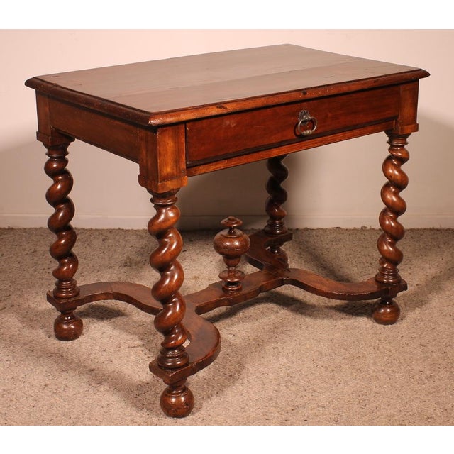 Wood Louis XIII Side Table in Walnut, 17th Century For Sale - Image 7 of 13