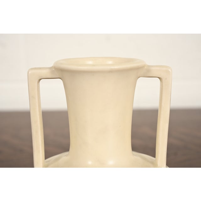 Cream Rookwood Pottery Arts & Crafts Glazed Ceramic Handled Vase, 1932 For Sale - Image 8 of 13