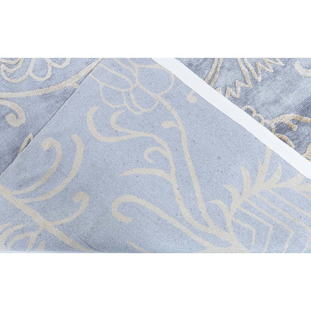 Modern Damask-Deco Wild Botanical Tibetan Wool & Silk Rug by Doris Leslie Blau For Sale - Image 9 of 9