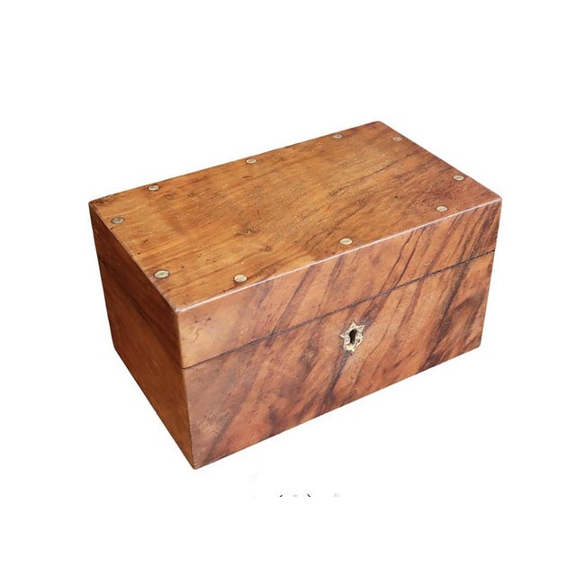 Small Antique Walnut Box with Marbleized Paper Interior, England, 1870s For Sale - Image 10 of 10