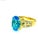 Bochic "Capri" Vintage Blue Topaz & Diamonds Retro Ring 18K Gold & Silver For Sale - Image 4 of 18