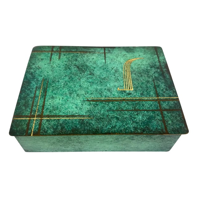 Art Deco Brass Jewelry Box from WMF Ikora, 1930s For Sale