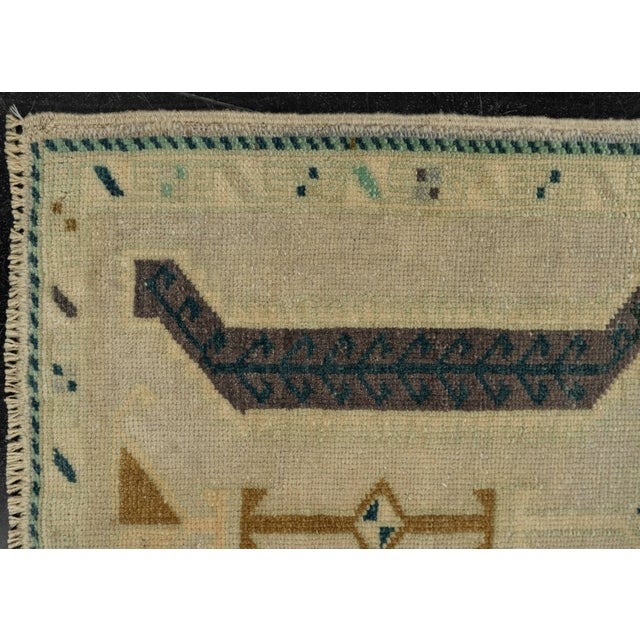 Early 21st Century Turkish Mini Rug Oriental Hand Knotted Vintage Rug 1'11" x 3'2" #21211 For Sale - Image 5 of 8