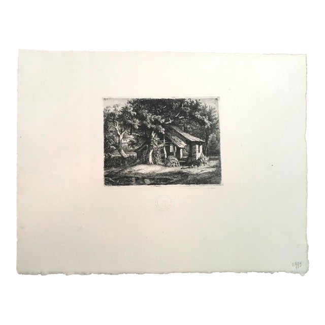 Chalcographie Du Louvre Paris Etching by Eugène Blery: "La Chaumière Au Poirier" For Sale