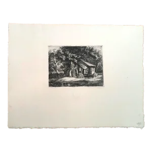 Chalcographie Du Louvre Paris Etching by Eugène Blery: "La Chaumière Au Poirier"
