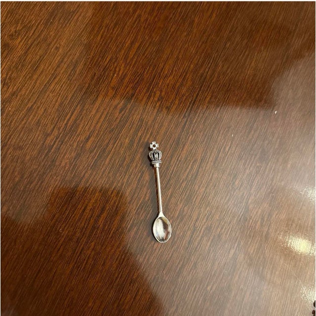 Hollywood Regency Royal Imperial Crown Salt Spoons - Set of 12 For Sale - Image 3 of 4