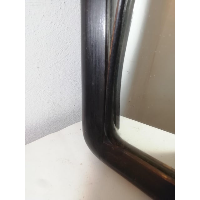 Black Art Deco Mirror with Emery Glass, Italy, 1940s For Sale - Image 8 of 12