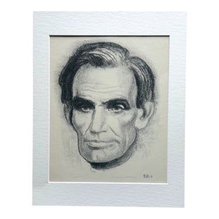 Vintage 1939 Print in 11x14 Mat, Ready to Frame: Boardman Robinson, "Lincoln" For Sale