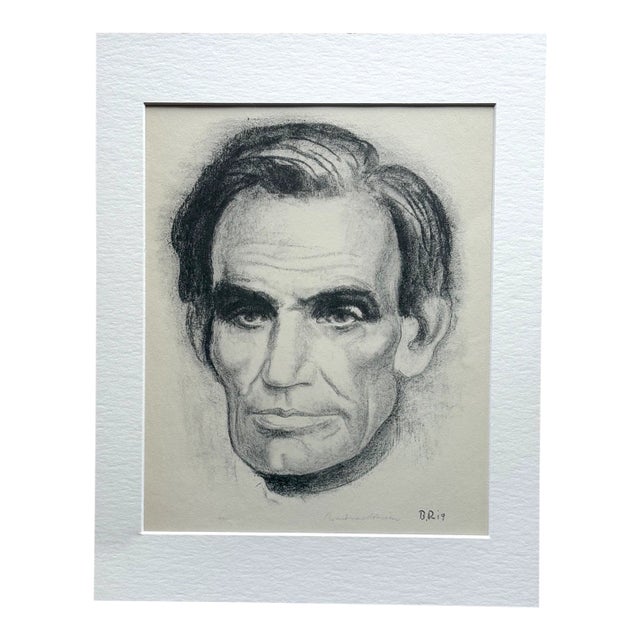 Vintage 1939 Print in 11x14 Mat, Ready to Frame: Boardman Robinson, "Lincoln" For Sale