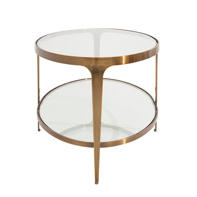 Modern Brando Gold 2 Tier Oval Coffee Table For Sale - Image 3 of 6