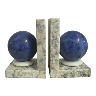Modern Volterra Alabaster Bookends - a Pair For Sale