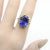 Vintage 14K Gold 7 Carat Tanzanite and Diamond Halo Ring by LeVian Size 7 For Sale - Image 4 of 8