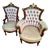 Antique “His” & “Hers” American Neo-Grec Upholstered Chair Set For Sale