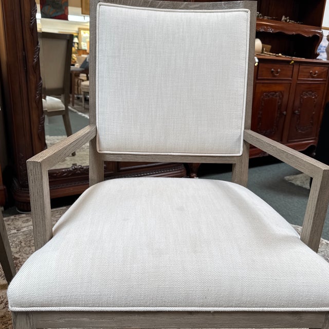 Gray Restoration Hardware French Contemporary Arm Dining Chairs, Pair For Sale - Image 8 of 12