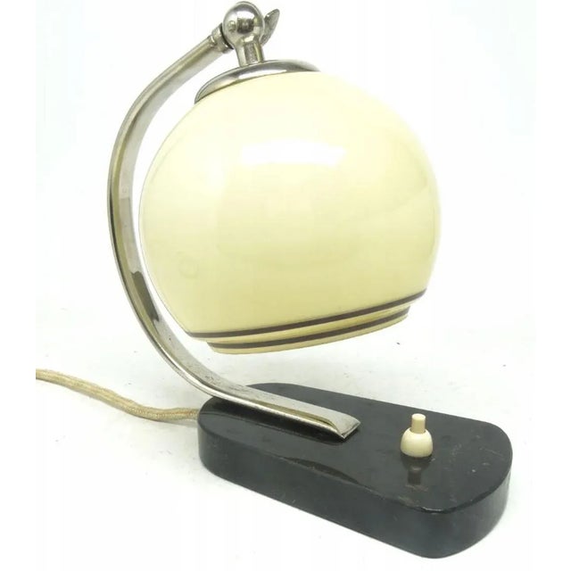 Mid-Century Modern Art Deco Bedside Table Lamp attributed to Josef Hurka for Napako, Czechoslovakia, 1950s For Sale - Image 3 of 7