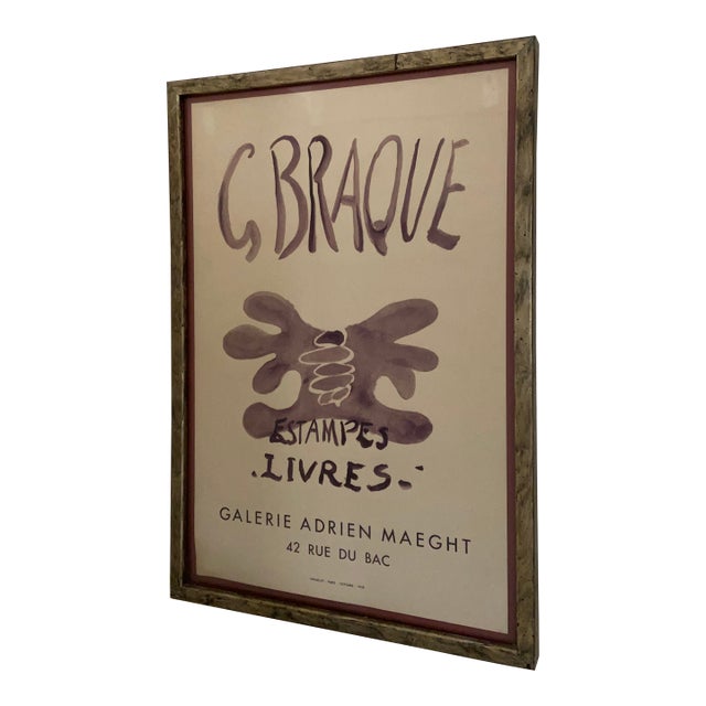 Late 20th Century G Braque Paris Exhibition Poster For Sale