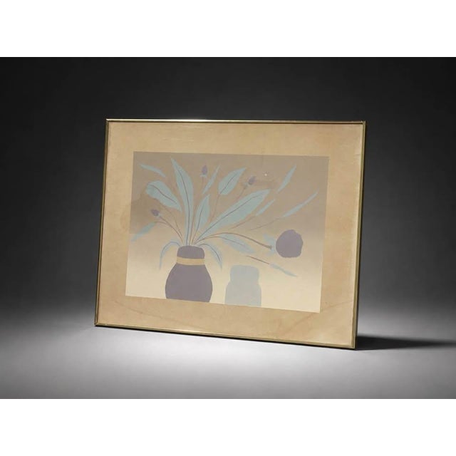 Contemporary Vintage-Style Minimalist Botanical Wall Art in Gold Frame For Sale - Image 3 of 6