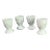 Late 20th Century White Porcelain Soft Boiled Egg Cup Holders- Set of 4 For Sale