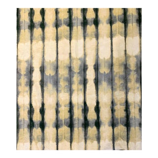 Vintage Striped Shibori Chenille Upholstery Fabric: 3+1/3 Yards For Sale