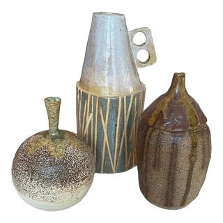 Vintage Ceramic Stoneware Trio For Sale
