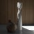 Stone White Stone Tall Floor Vase - Column Series in Bio Concrete For Sale - Image 7 of 14