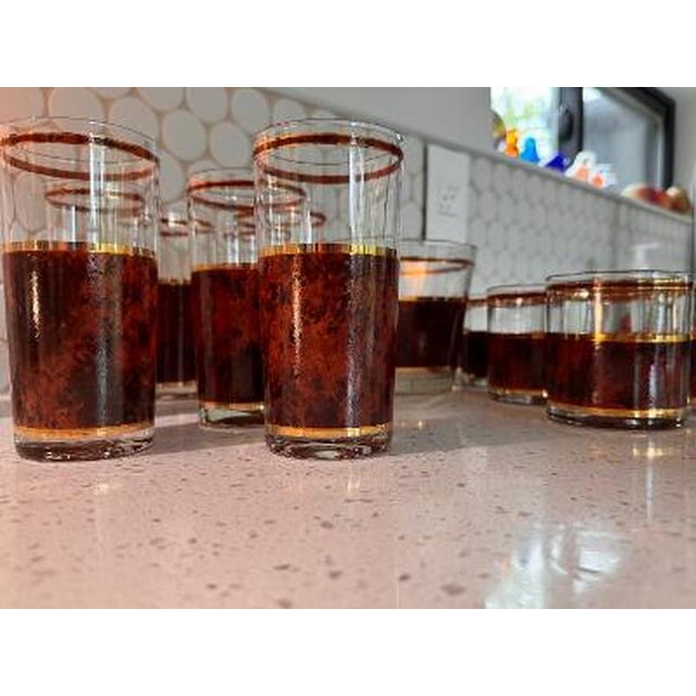 1960s 1960s Vintage Culver Tortoiseshell 22k Gold Cocktail Service, 14 Pieces For Sale - Image 5 of 11