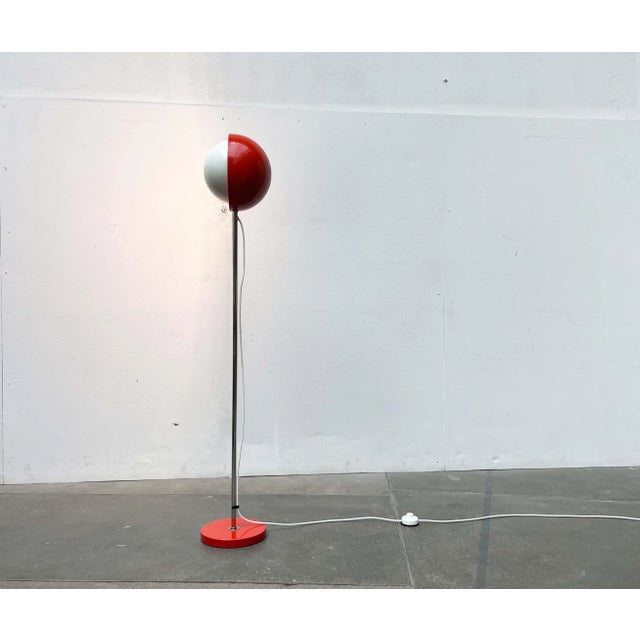 Red Mid-Century Modern Space Age Eclipse Floor Lamp, Germany, 1960s For Sale - Image 8 of 18