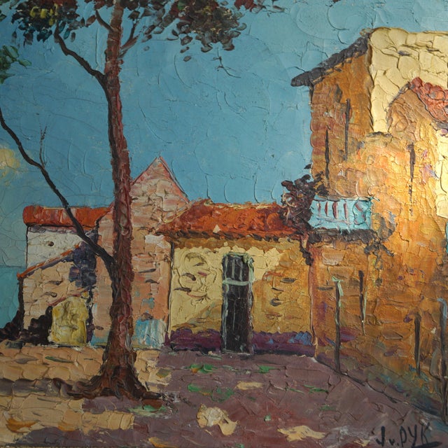 1920s Jos Van Dijk, Southern European Street Scene, 1920s, Oil Painting on Canvas For Sale - Image 5 of 13