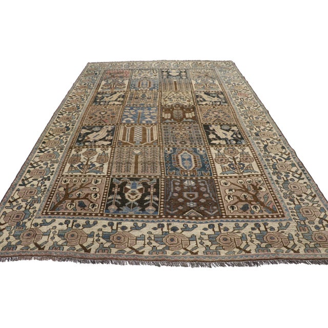 Rustic Antique Persian Shiraz Rug - 06'04 X 09'06 For Sale - Image 3 of 10