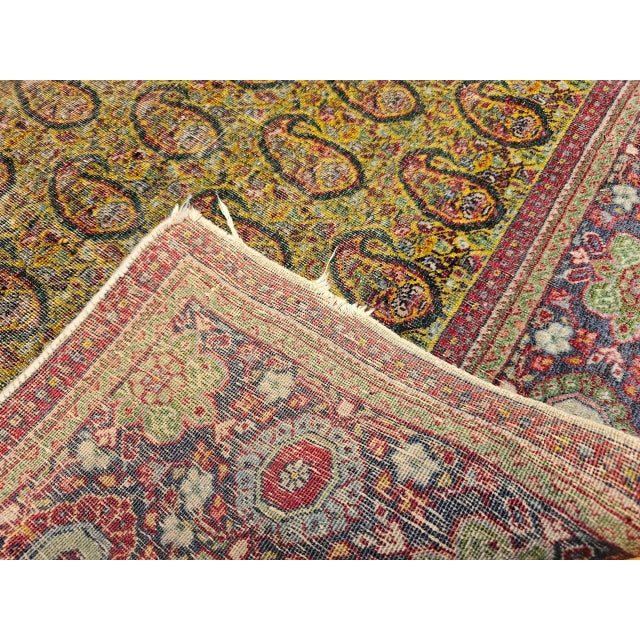 Vintage Persian Tabriz Area Rug, Hand-Knotted Wool, Paisley Design, 1900s For Sale - Image 4 of 12