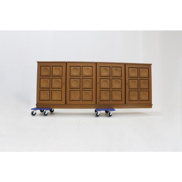 Vintage Brutalist sideboard design by Gerhard Bartels in the 1970s . Beautifully designed with a playful graphic design....