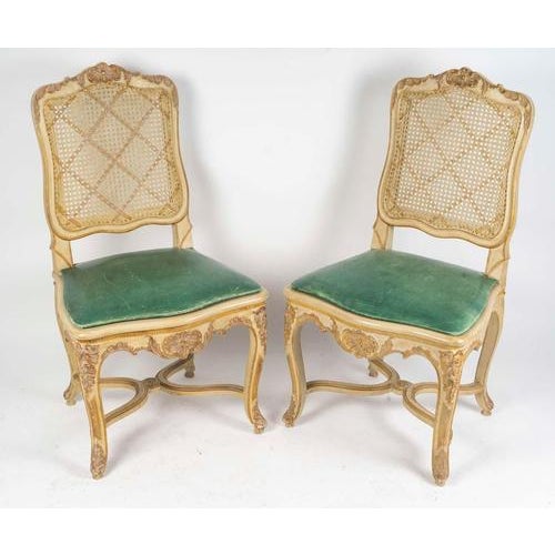 Wood 20th Century Louis XV Carved and Lacquered Wooden Chairs, Set of 6 For Sale - Image 7 of 12