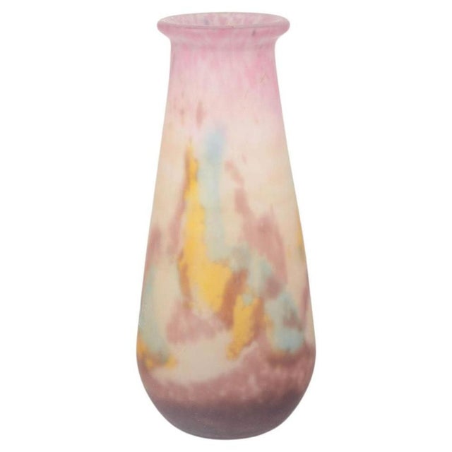 1930s Cylindrical Vase in Multicolored Opalescent Glass from Muller Frères, Luneville, 1930s For Sale - Image 5 of 5