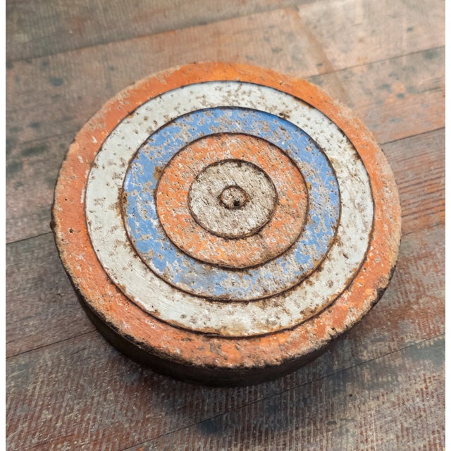 19th Century Rustic Farmhouse Pop Folk Art Red White and Blue Bullseye ...