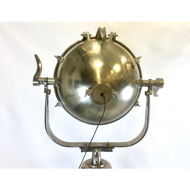 1980s Large Vintage Tripod Aluminum Nickled Floor Lamp, 1980s For Sale - Image 5 of 18