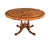 the richly-figured oval top of exquisite quarter veneered burr walnut with inlaid marquetry perimeter band above a burr...