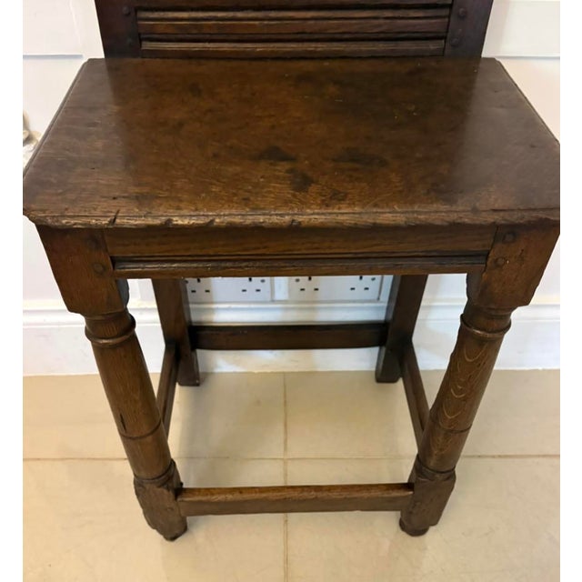 Wood Antique English Oak Correction Chair, 1680 For Sale - Image 7 of 15