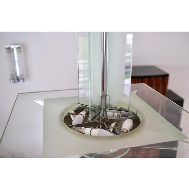 Art Deco Ceiling Lamp with Thick Glass Plate, 1930s For Sale - Image 10 of 12