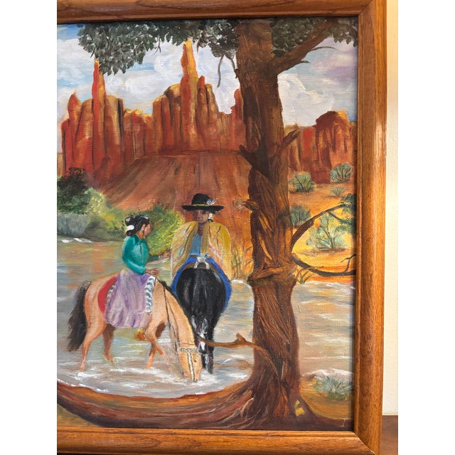 Mid 20th Century Vintage Southwestern Painting, Signed and Framed For Sale - Image 5 of 10