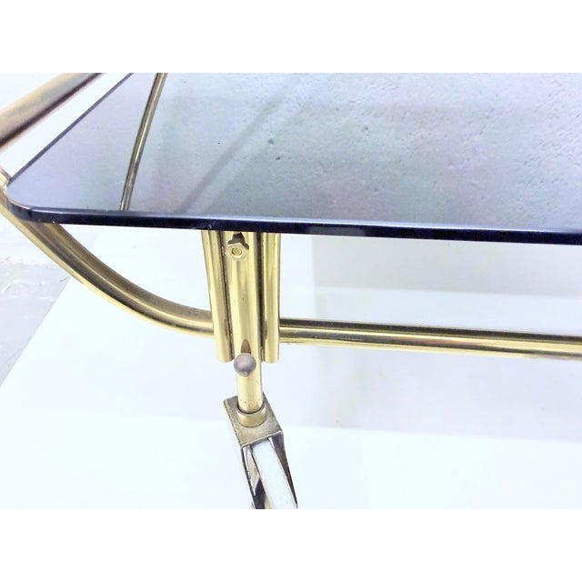 Streamline Bar Trolley in Brass and Glass, 1950s For Sale - Image 17 of 18