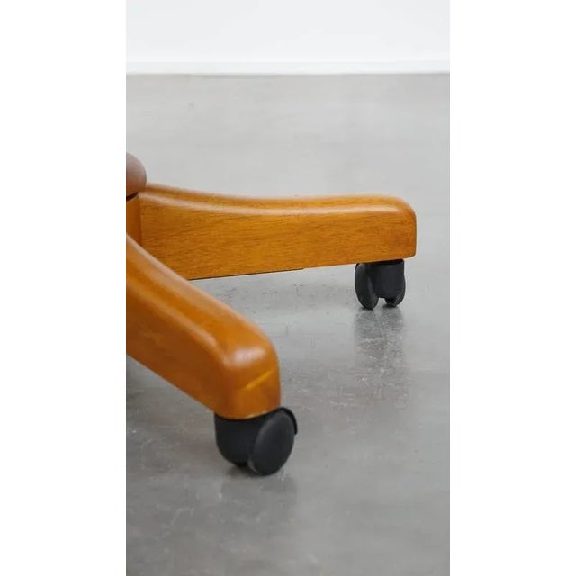 Green Cowhide Chesterfield Office Chair on Wheels For Sale - Image 12 of 14