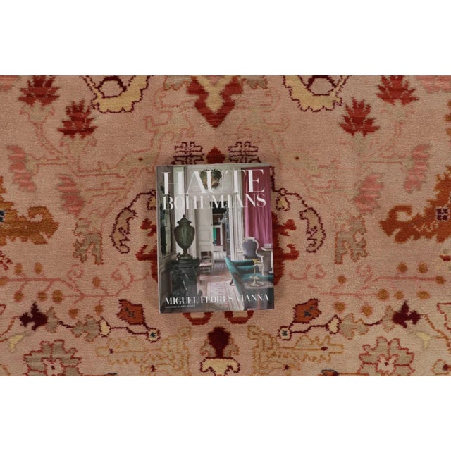 Textile Vintage Oushak Rug With Floral Medallion & Turkish Botanical Design - Rug & Kilim For Sale - Image 7 of 10