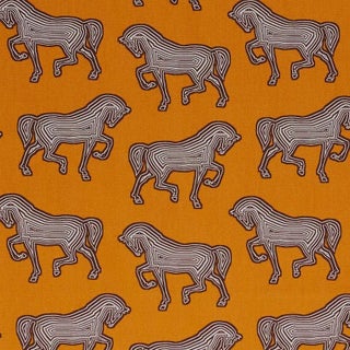 Schumacher Faubourg Fabric in Orange For Sale