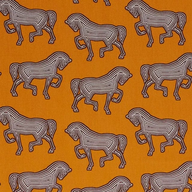 Schumacher Faubourg Fabric in Orange For Sale