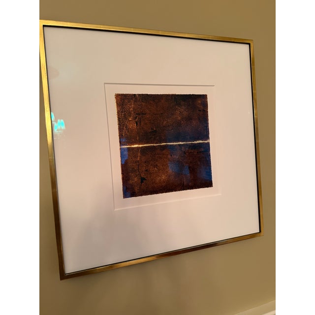 Agi Klausz, Untitled monotype, 2012 Image size is 11"x11", oil on gilded paper, mounted on paper. Framed size is: 24 3/4"W...