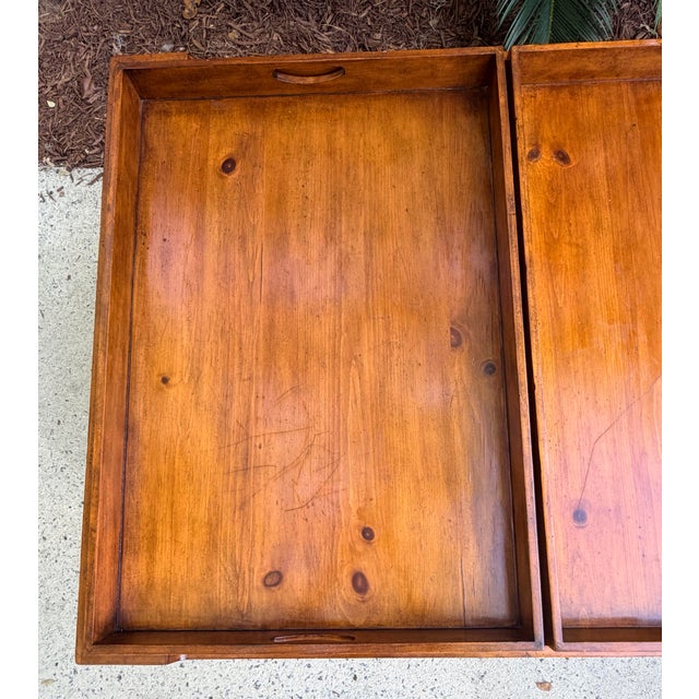 Ralph Lauren Rustic Double Tray Top Coffee Table For Sale - Image 9 of 11